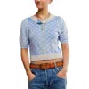Free People Isla Solid Cardi In Blue Combo In Blue