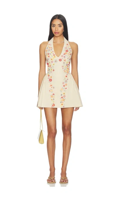 Free People Island Letter Mini Dress In White