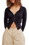 Free People It's On Rib Cardigan In Blue