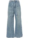 Free People Women's Crvy Outlaw Wide-leg Jeans Blue In Blue