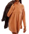 Free People Jaci Long Sleeve Mock Neck Sweater Dress In Beige