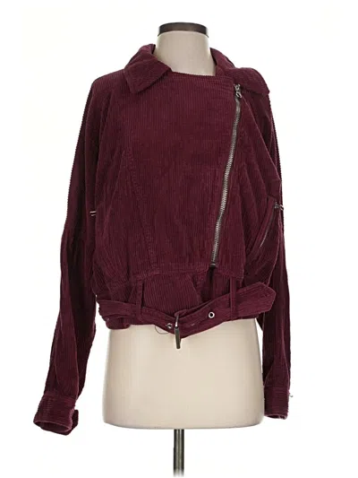 Pre-owned Free People Jacket In Burgundy