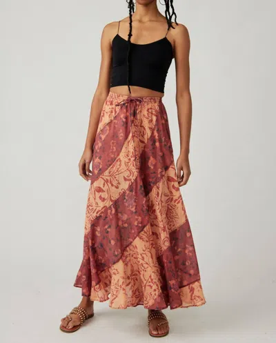 Free People Jackie Maxi Skirt In Brick Combo In Brown