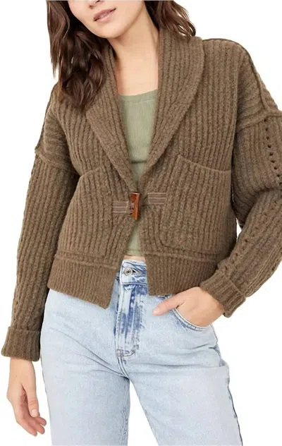 Free People Jackson Cardi Sweater In Pinecone In Brown