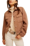 Free People Jade Denim Jacket In Chocolate Mousse