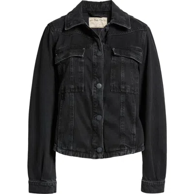 Free People Jade Denim Jacket In Washed Black