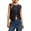 Free People Jae Button-up Top In Black