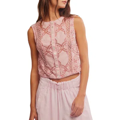 Free People Jae Button-up Top In Pale Mauve