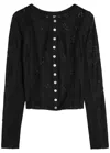 Free People Jae Lace-cutwork Cotton-blend Top In Black