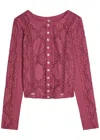 Free People Jae Lace-cutwork Cotton-blend Top In Pink