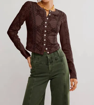 Free People Jae Long Sleeve Top In Chicory Coffee In Multi