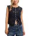 Free People Jae Button-up Top In Black