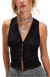 Free People Jaida Lace Vest In Black