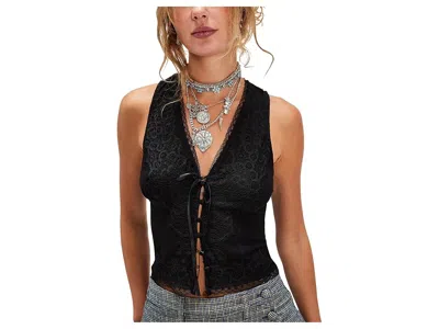 Free People Womens Jaida Tailored Button Vest In Neutral