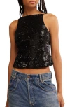 Free People Fp James Sequin Tank In Black Combo