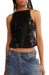 Free People Fp James Sequin Tank In Black Combo