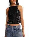 Free People Fp James Sequin Tank In Black Combo