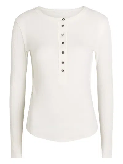 Free People Jamie Henley Ribbed Stretch-cotton Top In White