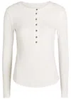 Free People Jamie Henley Ribbed Stretch-cotton Top In White