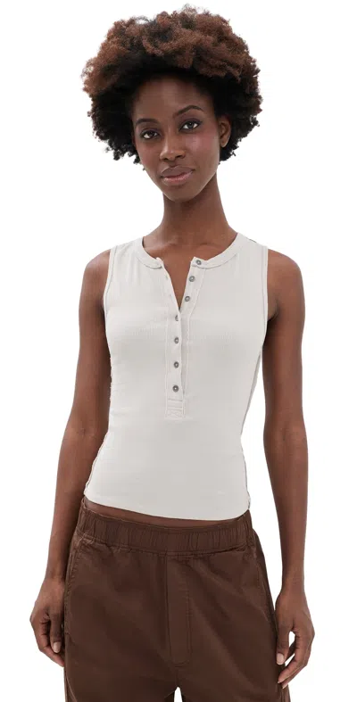 Free People Jamie Henley Tank Quiet Grey In White