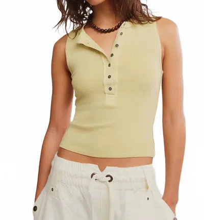Free People Jamie Henley Tank Top In Sicilian Yellow In Nude