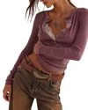 Free People Jamie Henley Top In Red Bark