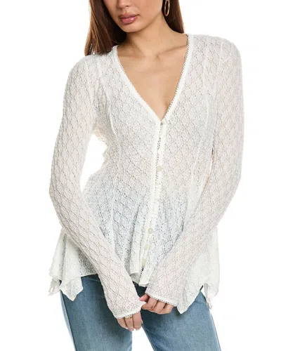 Free People Janey Lace Top In White