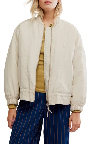 Free People Jax Bomber Jacket In White