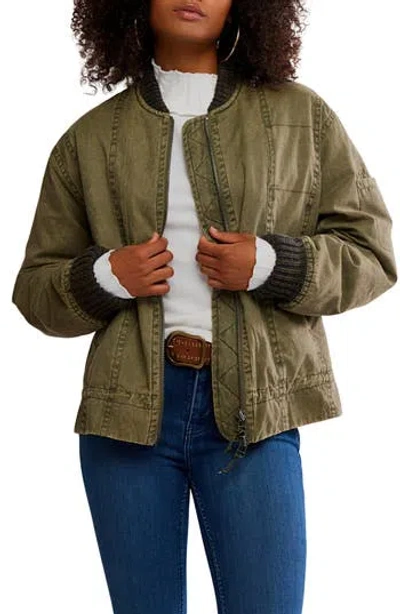 Free People X We The Free Jax Washed Bomber In Green