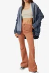 Free People Jayde Cord Flare Jeans In Sunburn