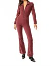Free People Jayde Cord Flare Jumpsuit In Wine In Burgundy