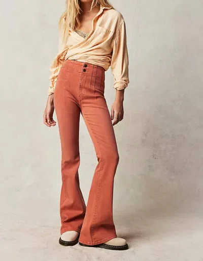 Free People Jayde Flare Jeans In Apricot Brandy In Multi
