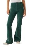 Free People Jayde Seamed Corduroy Flare Pants In Huntress Green