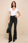 FREE PEOPLE JAYDE WASHED BLACK HIGH-WAISTED FLARE JEANS