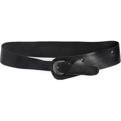 Free People Jericho Hip Leather Belt In Black