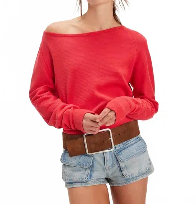 Free People Jess Long Sleeve Shirt In Salsa In Red