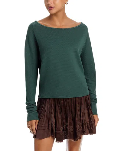 Free People Jess Long Sleeve Sweatshirt In Green