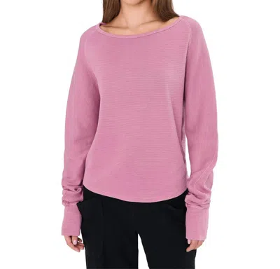 Free People Jess Long Sleeve Top In Orchid Combo In Pink