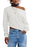 Free People Jess One-shoulder Thermal Top In White
