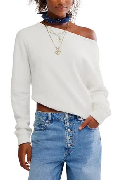 Free People Jess Long Sleeve Top In Clean Ivory In White