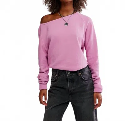 Free People Jess Long Sleeve Sweater In Orchid Combo In Pink