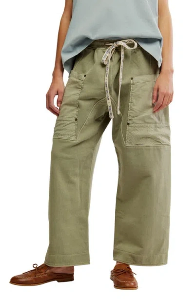 Free People Jet Set Knit Wide Leg Pants In Green
