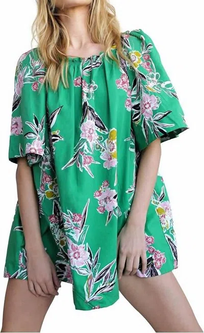 Free People Jodie Printed Tunic In Gardenia Combo In Green