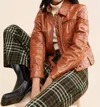 Free People Josie Jacket Cognac Vegan In Brown