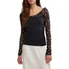 Free People Josie Lace Long Sleeve Shirt