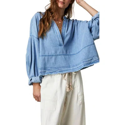 FREE PEOPLE FREE PEOPLE JUDE OVERSIZE BOXY DENIM PULLOVER