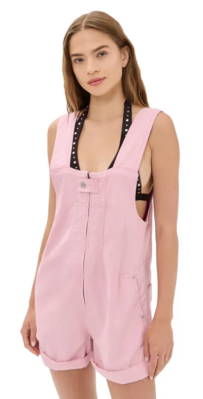 Free People Jude Short Overalls Pink Parfait
