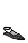 Free People Jules Glitter Mesh Pointed Toe Ankle Strap Flat In Black