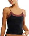 Free People Jules Lace Trim Seamless Crop Camisole In Black