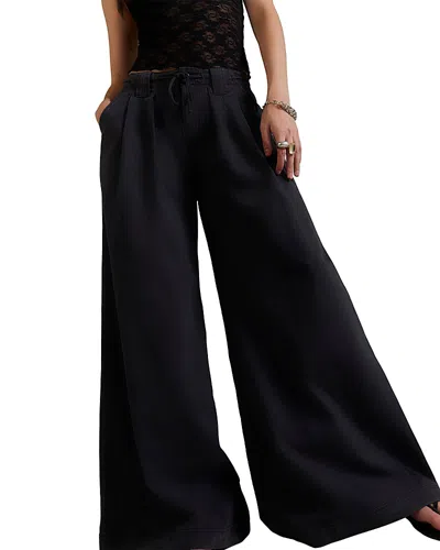 Free People Julien Wide Leg Drawstring Pants In Black